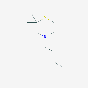 molecular formula C11H21NS B12856144 2,2-Dimethyl-4-(pent-4-en-1-yl)thiomorpholine 