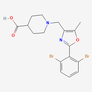 1-((2-(2,6-Dibromophenyl)-5-methyloxazol-4-yl)methyl)piperidine-4-carboxylic acid