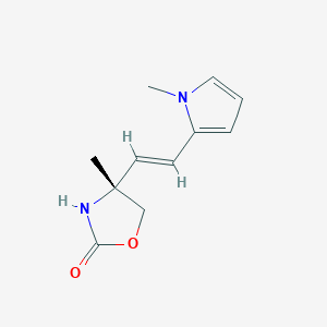 molecular formula C11H14N2O2 B12856156 (R,E)-4-Methyl-4-(2-(1-methyl-1H-pyrrol-2-yl)vinyl)oxazolidin-2-one 