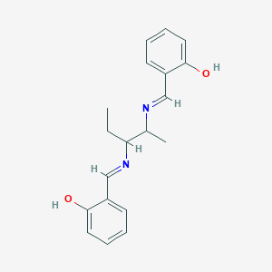 molecular formula C19H22N2O2 B12856165 2,2'-((Pentane-2,3-diylbis(azanylylidene))bis(methanylylidene))diphenol 