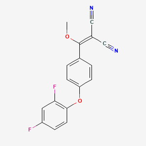 molecular formula C17H10F2N2O2 B12856211 2-((4-(2,4-Difluorophenoxy)phenyl)(methoxy)methylene)malononitrile 