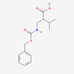 molecular formula C14H19NO4 B12856216 2-((((Benzyloxy)carbonyl)amino)methyl)-3-methylbutanoic acid 