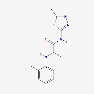 molecular formula C13H16N4OS B12856224 N-(5-Methyl-[1,3,4]thiadiazol-2-yl)-2-o-tolylamino-propionamide 