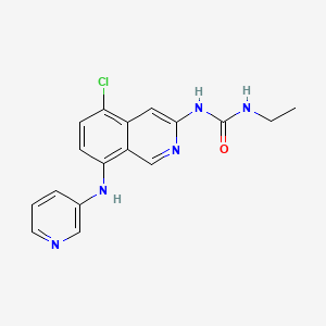 molecular formula C17H16ClN5O B12856230 1-[5-Chloro-8-(pyridin-3-ylamino)isoquinolin-3-yl]-3-ethylurea 