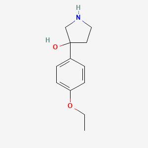 molecular formula C12H17NO2 B12856249 3-(4-Ethoxyphenyl)pyrrolidin-3-ol 