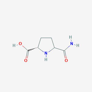 molecular formula C6H10N2O3 B12856256 (2S)-5-Carbamoylpyrrolidine-2-carboxylic acid 