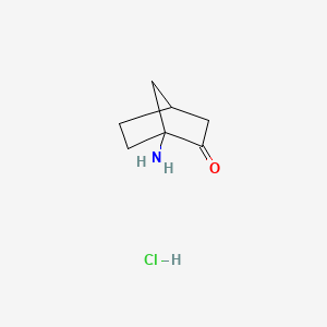 molecular formula C7H12ClNO B12856257 1-Aminobicyclo[2.2.1]heptan-2-one hydrochloride 