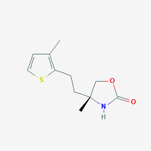 molecular formula C11H15NO2S B12856263 (R)-4-Methyl-4-(2-(3-methylthiophen-2-yl)ethyl)oxazolidin-2-one 