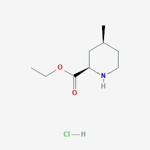 molecular formula C9H18ClNO2 B12856328 rel-(2R,4S)-Ethyl 4-methylpiperidine-2-carboxylate hydrochloride 