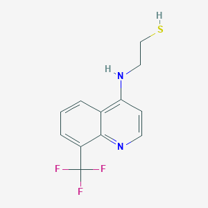 molecular formula C12H11F3N2S B12856369 2-{[8-(Trifluoromethyl)quinolin-4-yl]amino}ethanethiol 