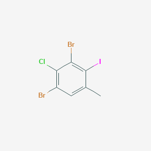 molecular formula C7H4Br2ClI B12856397 4-Chloro-3,5-dibromo-2-iodotoluene 