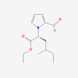 molecular formula C14H21NO3 B12856450 (2R)-Ethyl 2-(2-formyl-1H-pyrrol-1-yl)-4-methylhexanoate 