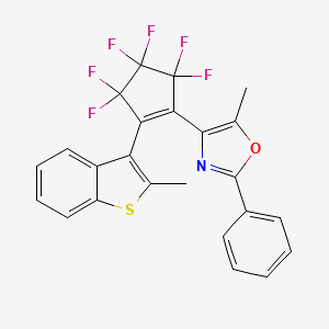 molecular formula C24H15F6NOS B12856506 4-(3,3,4,4,5,5-Hexafluoro-2-(2-methylbenzo[b]thiophen-3-yl)cyclopent-1-en-1-yl)-5-methyl-2-phenyloxazole 