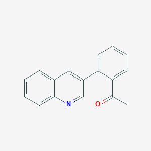 molecular formula C17H13NO B12856511 1-[2-(3-Quinolinyl)phenyl]ethanone 