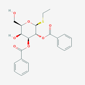 molecular formula C22H24O7S B12856529 (2S,3R,4S,5S,6R)-2-(Ethylthio)-5-hydroxy-6-(hydroxymethyl)tetrahydro-2H-pyran-3,4-diyl dibenzoate 