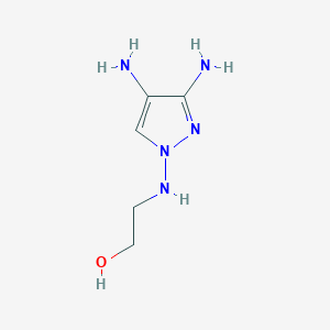 molecular formula C5H11N5O B12856586 2-((3,4-Diamino-1H-pyrazol-1-yl)amino)ethanol 