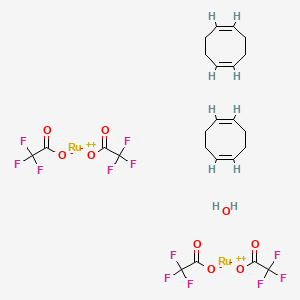 molecular formula C24H26F12O9Ru2 B12856601 Bis(1,5-cyclooctadiene)tetra[ 