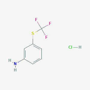 molecular formula C7H7ClF3NS B12856629 3-((Trifluoromethyl)thio)aniline hydrochloride 