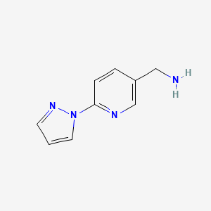 molecular formula C9H10N4 B1285663 [6-(1H-pyrazol-1-yl)pyridin-3-yl]methylamine CAS No. 956191-88-1