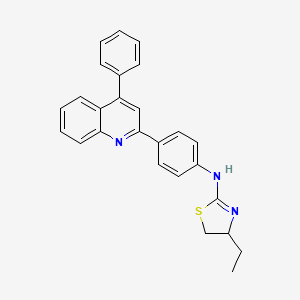 molecular formula C26H23N3S B12856635 4-Ethyl-N-(4-(4-phenylquinolin-2-yl)phenyl)-4,5-dihydrothiazol-2-amine 