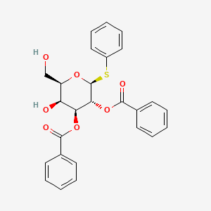 molecular formula C26H24O7S B12856671 [(2R,3S,4S,5R,6S)-5-benzoyloxy-3-hydroxy-2-(hydroxymethyl)-6-phenylsulfanyloxan-4-yl] benzoate 