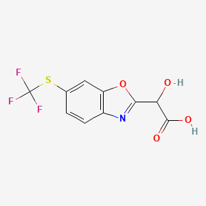 molecular formula C10H6F3NO4S B12856738 2-(Carboxy(hydroxy)methyl)-6-(trifluoromethylthio)benzo[d]oxazole 