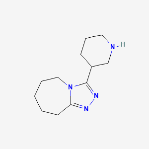 molecular formula C12H20N4 B1285674 3-(哌啶-3-基)-6,7,8,9-四氢-5H-[1,2,4]三唑并[4,3-a]氮杂环庚三烯 CAS No. 923164-14-1
