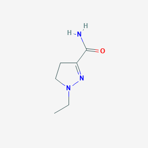 molecular formula C6H11N3O B12856740 1-Ethyl-4,5-dihydro-1H-pyrazole-3-carboxamide 