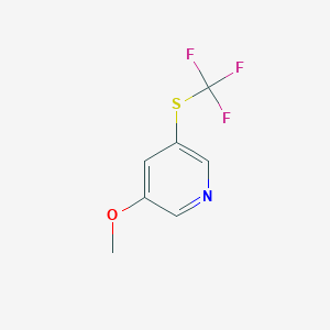 molecular formula C7H6F3NOS B12856749 3-Methoxy-5-((trifluoromethyl)thio)pyridine 