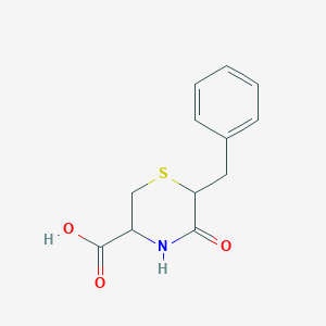 molecular formula C12H13NO3S B1285680 6-Benzyl-5-oxothiomorpholine-3-carboxylic acid 
