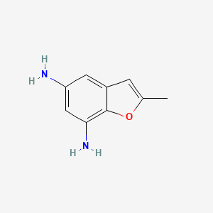 molecular formula C9H10N2O B12856804 2-Methylbenzofuran-5,7-diamine 