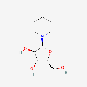 molecular formula C10H19NO4 B12856818 (2R,3R,4R,5S)-2-(Hydroxymethyl)-5-(piperidin-1-yl)tetrahydrofuran-3,4-diol 