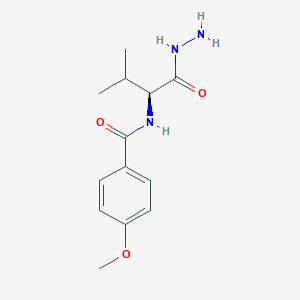 molecular formula C13H19N3O3 B12856821 N-((S)-1-Hydrazinocarbonyl-2-methyl-propyl)-4-methoxy-benzamide 