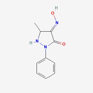 molecular formula C10H11N3O2 B12856828 4-(Hydroxyimino)-5-methyl-2-phenylpyrazolidin-3-one CAS No. 22873-11-6