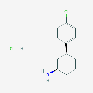 molecular formula C12H17Cl2N B12856830 rac-(1R,3S)-3-(4-Chlorophenyl)cyclohexan-1-amine hydrochloride 