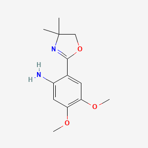 molecular formula C13H18N2O3 B12856845 2-(4,4-Dimethyl-4,5-dihydrooxazol-2-yl)-4,5-dimethoxyaniline 