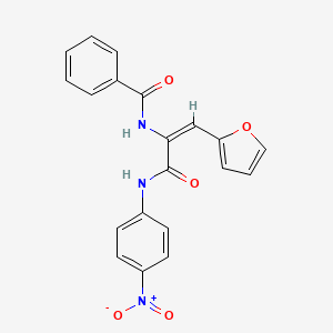 N-(1-(Furan-2-yl)-3-((4-nitrophenyl)amino)-3-oxoprop-1-en-2-yl)benzamide