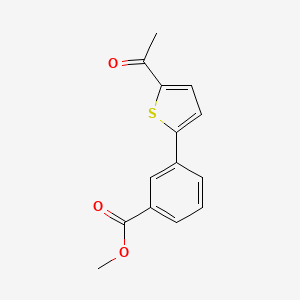 molecular formula C14H12O3S B12856879 Methyl 3-(5-acetyl-2-thienyl)benzoate 