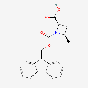 molecular formula C20H19NO4 B12856880 (2S,4R)-1-(((9H-Fluoren-9-yl)methoxy)carbonyl)-4-methylazetidine-2-carboxylic acid 