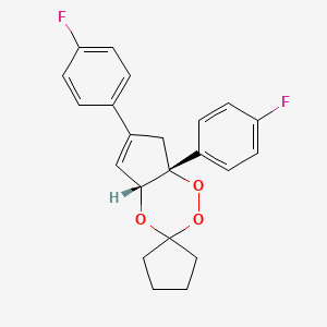 molecular formula C22H20F2O3 B12856890 Rel-(4a'R,7a'R)-6',7a'-bis(4-fluorophenyl)-4a',7a'-dihydro-7'H-spiro[cyclopentane-1,3'-cyclopenta[e][1,2,4]trioxine] 