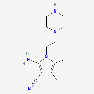 molecular formula C13H21N5 B1285690 2-氨基-4,5-二甲基-1-(2-哌嗪-1-基乙基)-1H-吡咯-3-甲腈 CAS No. 929974-71-0