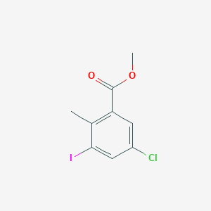 molecular formula C9H8ClIO2 B12856923 Methyl 5-chloro-3-iodo-2-methylbenzoate 