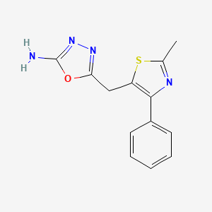 molecular formula C13H12N4OS B12856942 5-((2-Methyl-4-phenyl-1,3-thiazol-5-yl) methyl)-1,3,4-oxadiazol-2-amine 