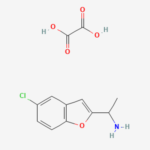 molecular formula C12H12ClNO5 B12856982 1-(5-Chlorobenzofuran-2-yl)ethanamine oxalate 