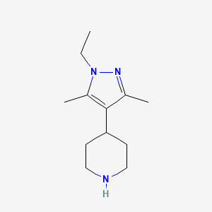 molecular formula C12H21N3 B12856996 4-(1-Ethyl-3,5-dimethyl-1H-pyrazol-4-yl)piperidine 