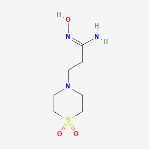 molecular formula C7H15N3O3S B12857001 3-(1,1-Dioxidothiomorpholino)-N-hydroxypropanimidamide 