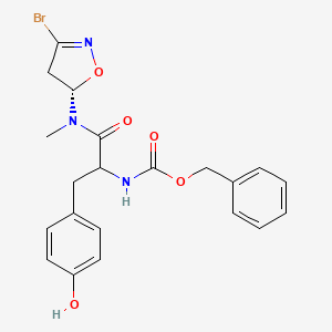 Benzyl (1-(((S)-3-bromo-4,5-dihydroisoxazol-5-yl)(methyl)amino)-3-(4-hydroxyphenyl)-1-oxopropan-2-yl)carbamate