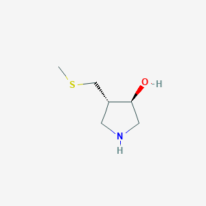 molecular formula C6H13NOS B12857030 (3R,4S)-4-((Methylthio)methyl)pyrrolidin-3-ol 