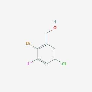 molecular formula C7H5BrClIO B12857069 2-Bromo-5-chloro-3-iodobenzyl alcohol 