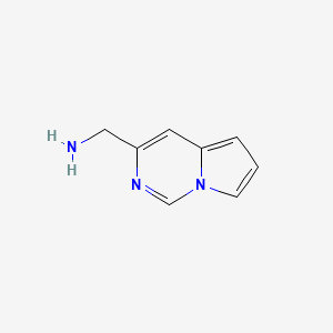 molecular formula C8H9N3 B12857079 Pyrrolo[1,2-c]pyrimidine-3-methanamine 